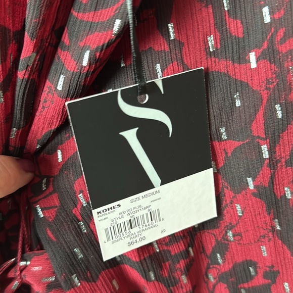 Simply Vera Vera Wang Pleated Ruffle Dress Medium NET - Picture 2 of 2